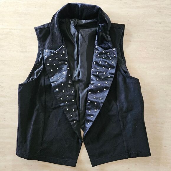 Weissman Other - Weissman Ivy Sky child large dance vest black with rhinestones
